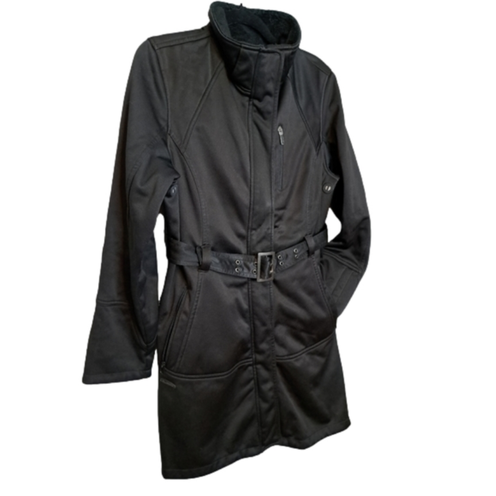 Black Mountain • Winter Coat • Belted • Waterproof • Hood • Size Large • EUC